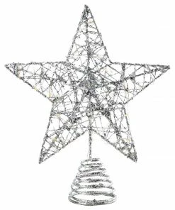 Joiedomi Christmas Tree Toppers, Glitter Silver Star Tree Topper Lighted With Warm White LED Lights 15 Joiedomi Christmas Tree Toppers, Glitter Silver Star Tree Topper Lighted With Warm White LED Lights
