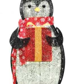 Joiedomi All Holiday Decor 3 Ft Cotton Penguin LED Yard Light
