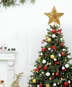 Joiedomi Christmas Tree Toppers, Glitter Gold Star Tree Topper Lighted With Warm White LED Christmas Trees 20 Joiedomi Christmas Tree Toppers, Glitter Gold Star Tree Topper Lighted With Warm White LED Christmas Trees