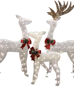 Joiedomi All Holiday Decor 3 Pcs Christmas Reindeers LED Yard Lights